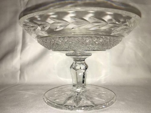 Waterford Crystal Compote Glandore Laurel Leaf & Diamond Pattern Made In Ireland - Picture 4 of 10