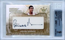 2010 SPORTKINGS AUTOTHREADS - 1/1 GOLD RENALDO NEHEMIAH RELIC! - BGS 9 +AUTO 10