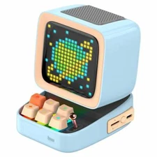 Divoom Pixel Art Portable Speaker, bluetooth, case w/handle."  pink only '