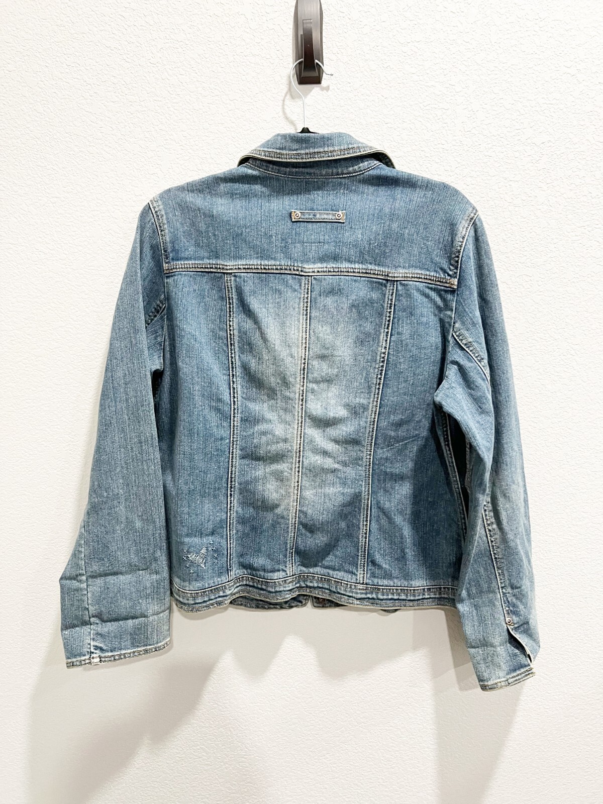 Brighton Flower Shape Buttons Denim Jacket Long Sleeve Women Medium