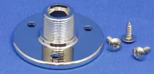 CHROME Threaded Microphone Table/Surface Mount Flange - 5/8"-27 Male Thread