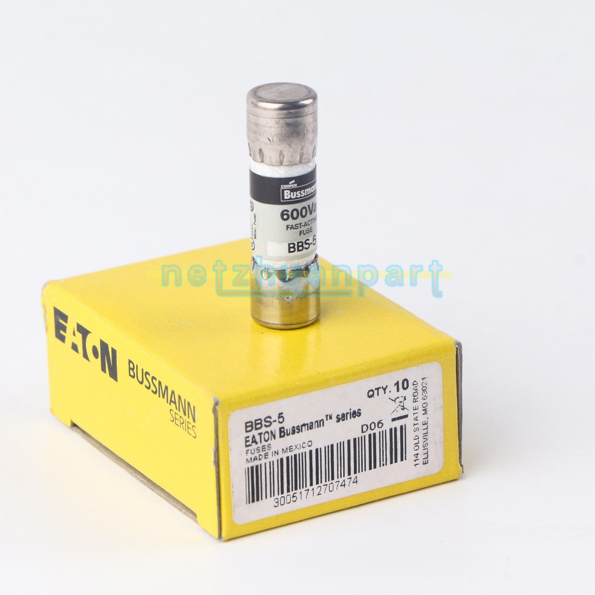 10PC Bussmann BBS-5 BBS5 ( 5 Amp ) 5A 600Vac Fuses Fast-acting