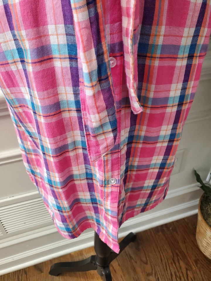 Vestido para mujer Rafaella multicolor 100 % algodón con cuello sin mangas hasta la rodilla S Foto 4 de 4