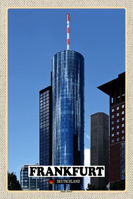 Blechschild 18x12 Frankfurt Main Tower Ausblick Wand Deko Bar Kneipe Sammler Ges