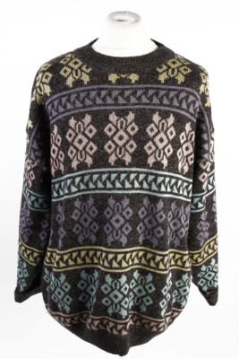 Esprit Pullover Pulli Rundhals 90er Wollmischung Multi XL-IL1913