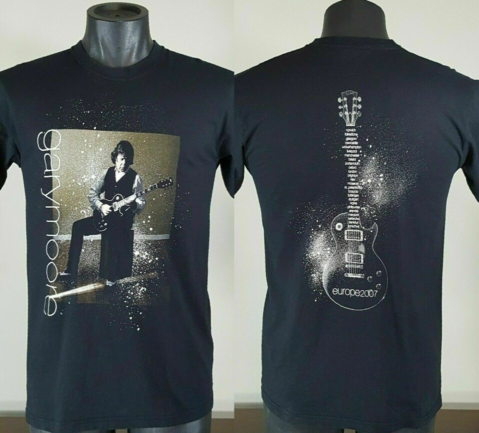 FILA Rara maglietta Gary Moore tour Europa 2007 taglia small maglietta concerto band uomo
