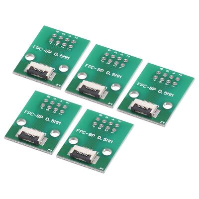 5pcs FPC Converter Board 8P 0.5mm on Socket Side Back 1.0mm to DIP 2.54mm