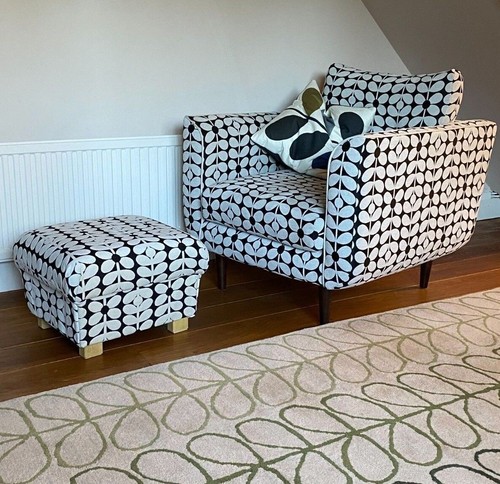 Storage Footstool Fryetts Leopards Fabric Gold Big Cats Green Blue Burnt Orange - Picture 13 of 34