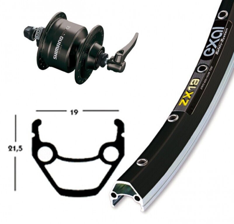 Bike-Parts 26″ Vorderrad Exal ZX 19 + Nabendynamo Shimano DH Bike-Parts 26″ Vorderrad Exal ZX 19 + Nabendynamo Shimano DH