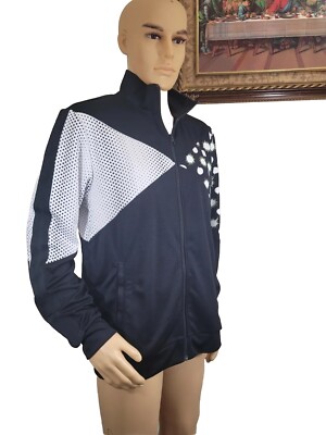 Asics Tiger Men's Track Jacket Size L 2011A525 Full Zip Black white NWT 04