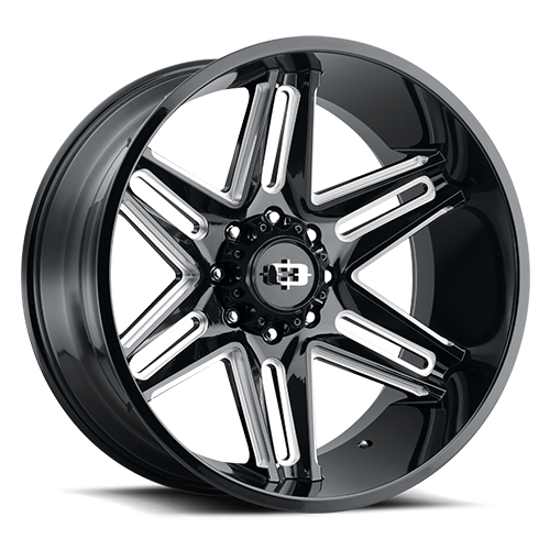 Vision Off-Road 363 Razor 20X12 5X139.7 -51mm Gloss Black Milled Spoke