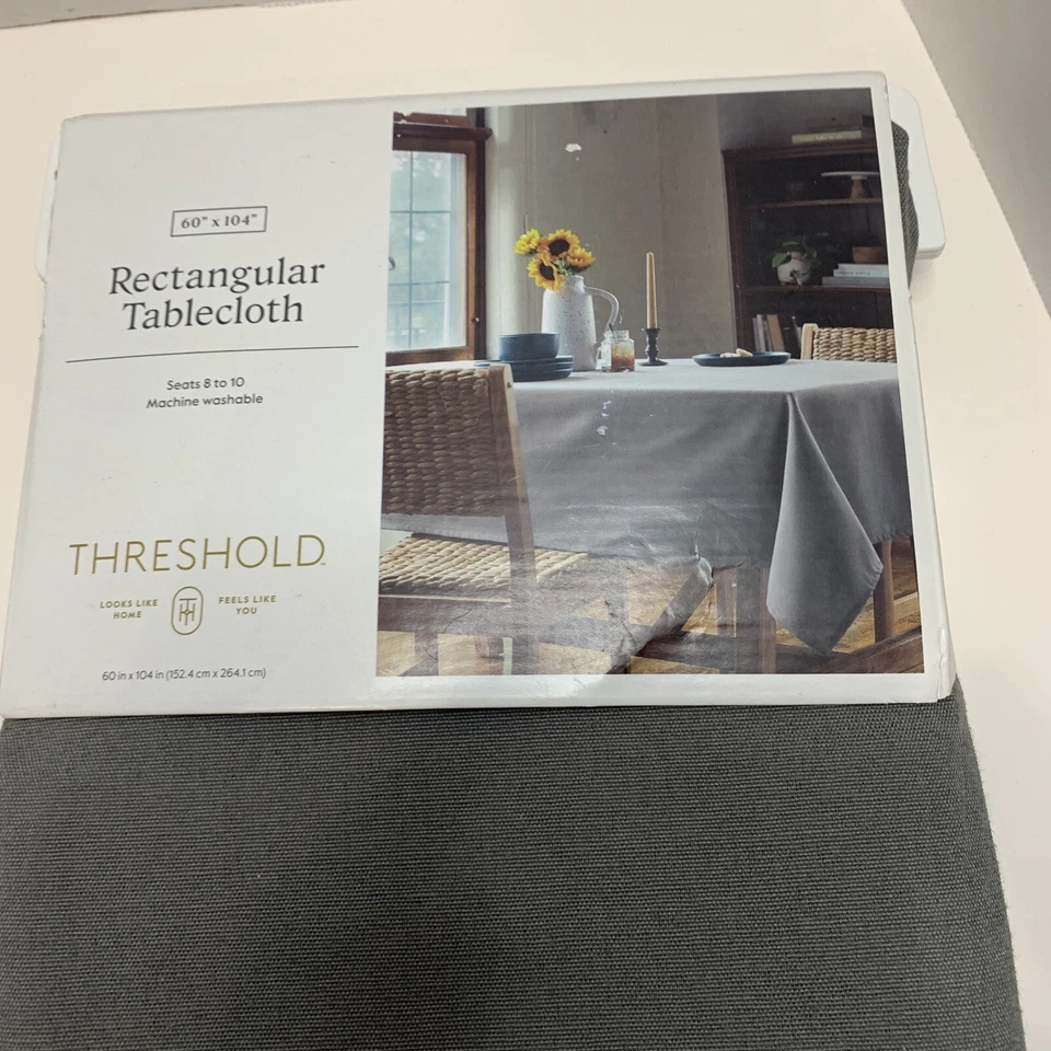 Threshold Tablecloth GRAY 60x104 New In Package! - Image 2 of 4