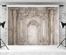 7×5ft Retro Room Wall Backdrop Photography Classic Retro European Castle Carv...