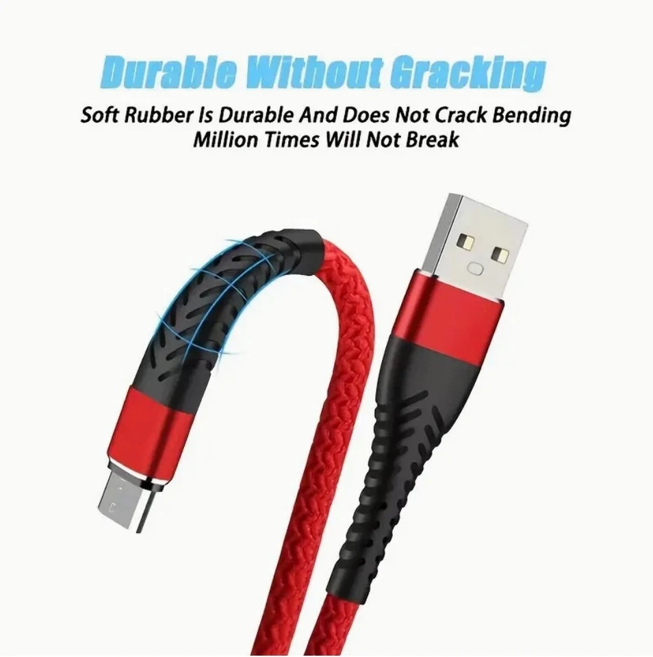 Cable de datos cargador rápido micro USB de alta resistencia para Samsung LOTE Android HTC LG Foto 4 de 4