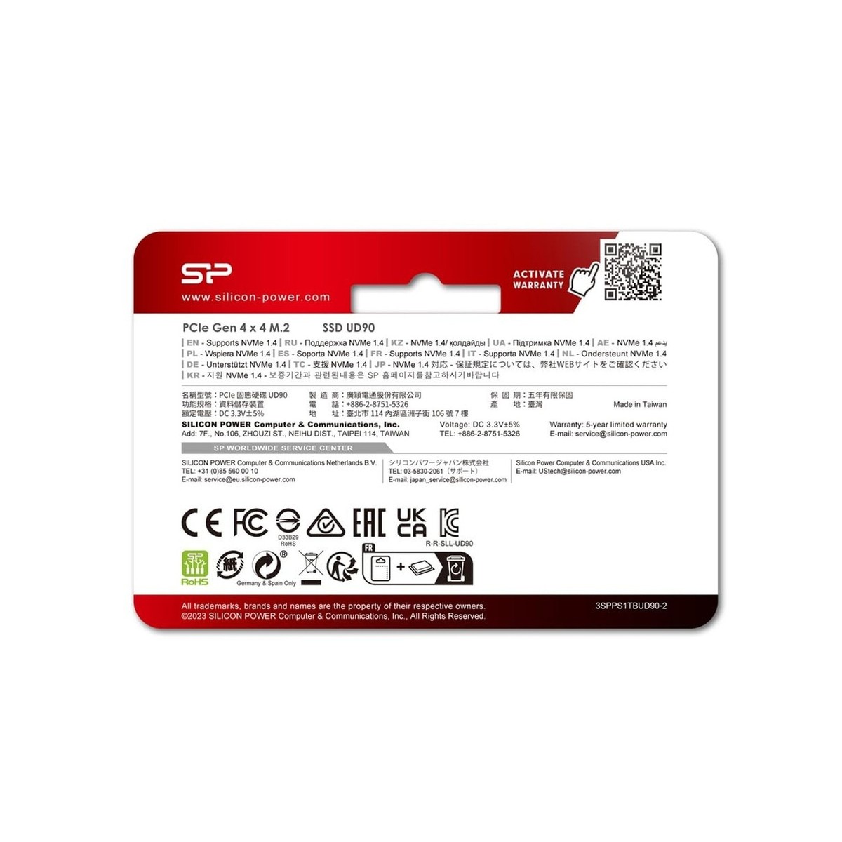 Silicon Power 2TB UD90 2230 NVMe 4.0 Gen4 PCIe M.2 SSD R/W up to
