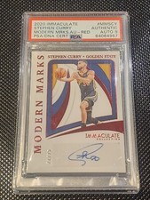 2020-21 Immaculate Modern Marks Stephen Curry Signed AUTO RED /25 PSA/DNA