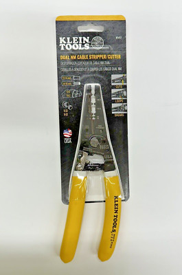 Klein Tools K1412 Copper Cutter Dual NM Cable Stripper Screw Trimmer Tool Yellow
