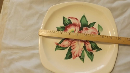 Vintage Dinner Serving Platter Plate Flower Design 9 1/2" Ceramic M-50 CL33-11 - Picture 2 of 4