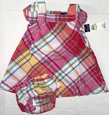 CHAPS 2 piece dress set white/pink/green stripes size 18 months