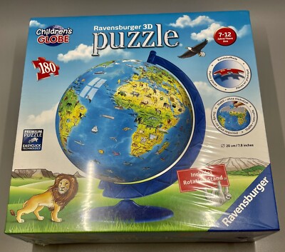 Ravensburger 3D Puzzle Childrens Globe 180 pc.  7.8 '' W/Rotation Stand 2017 New
