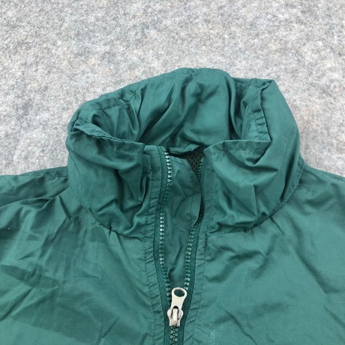 VTG American Eagle Jacket Mens XL Green Full Zip Windbreaker Hooded Anorak * - Picture 8 of 12