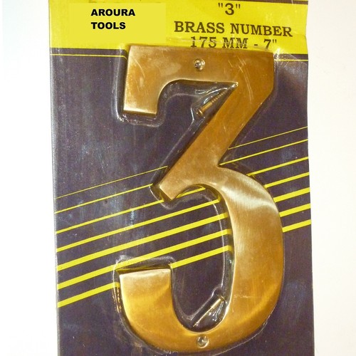 BRASS NUMBERS HOUSE NUMBERS ( A, B, 0 TO 9 ) , 7 INCH SIZE- BRAND NEW. - Picture 7 of 16