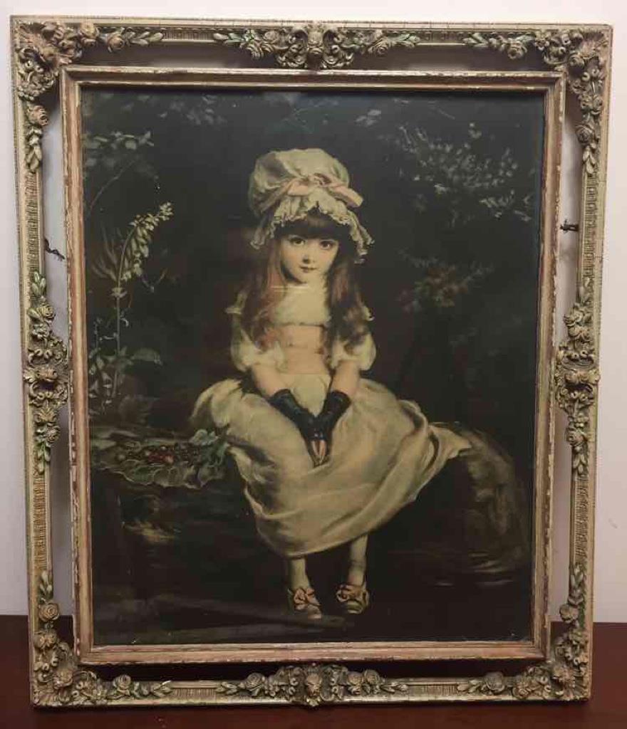Antique Vintage Cherry Ripe Print Sir John Everett Millais Ornate