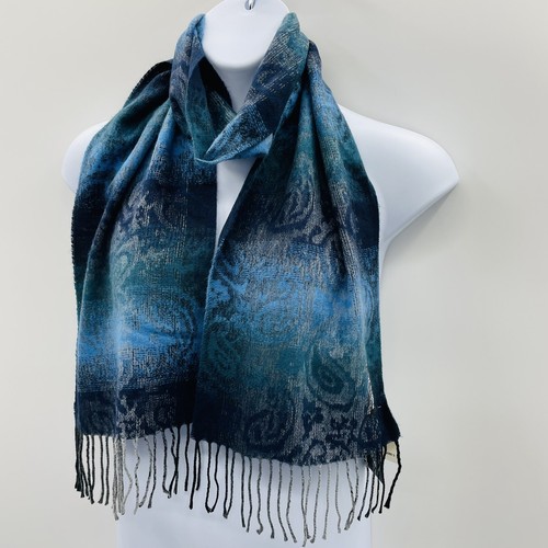 Steve Madden Womens One Size Ombre Paisley Muffler Scarf Blue C4054 $42 1731 - Picture 4 of 6