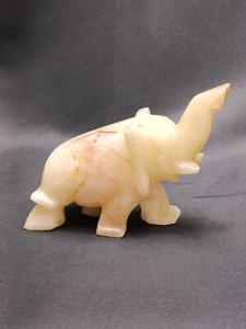 Vintage Marble Onyx Elephant Stone Carved Cute Gift