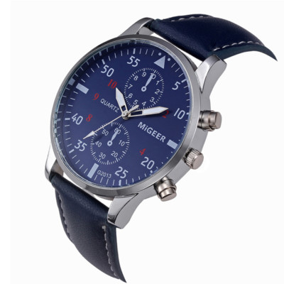 MIGEER Sportif Original Bracelet en Cuir Homme Mode Montre Casual