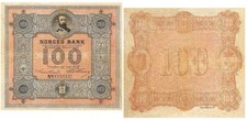Norges Bank, Et Hundrede Kroner, 100 Kroner, 1878, Reproduktion