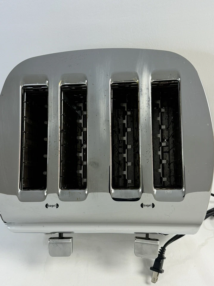 Krups KH734D50 4 Slice Wide-Slot Breakfast Toaster Silver Bread Bagels Chrome - Image 4 of 4