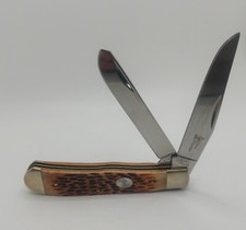 STEEL WARRIOR by Frost Cutlery Trapper Bone Pocket Knife SW-108ASC "VERY GOOD" 