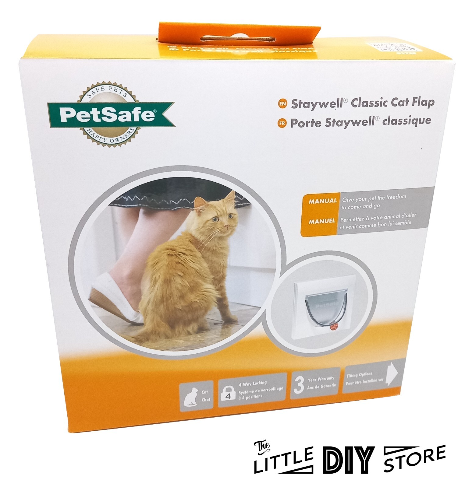 Cat Flap Pet Door PetSafe Quality Classic Manual Locking 4 Way Secure 224x224mm