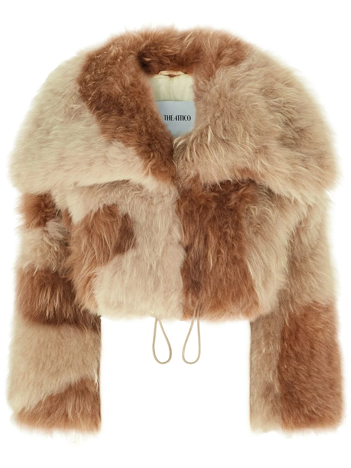 THE ATTICO Beige/Brown Fur Jacket New & Authentic