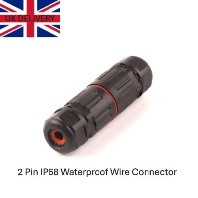 2 Pin Core Joint Outdoor IP68 Wasserdicht Elektrokabel Draht Flex Stecker UK