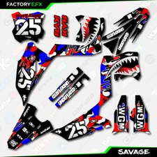 Restyle USA Red White Savage Racing Graphic Kit fit 03-08 Kawasaki Kx125 KX250