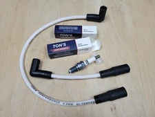 Ton's 00-17 8mm White Silicone SPARK PLUG & WIRES HARLEY SOFTAIL DYNA FX FXD