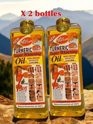 2-Pc Original Veet Gold Turmeric Super Whitening Oil Jumbo Size 1000ml USA Stock