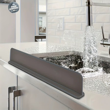Universal Silicone Sink Splash Guard w/ Strong Suction Cups for Kitchen Bathroom