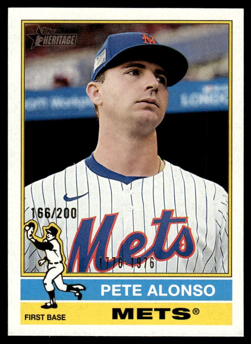 2025 Topps Heritage Bicentennial Numbers Pete Alonso 166/200 New York Mets #374