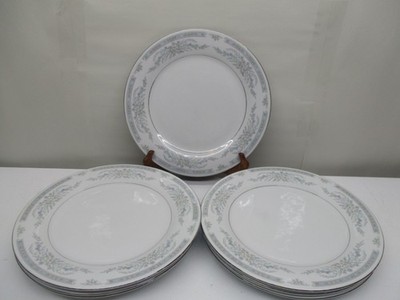 Set Of 7 Vtg CROWN MING Fine China ''DIANA'' Jian Shiang Dinner Plate 10.5''