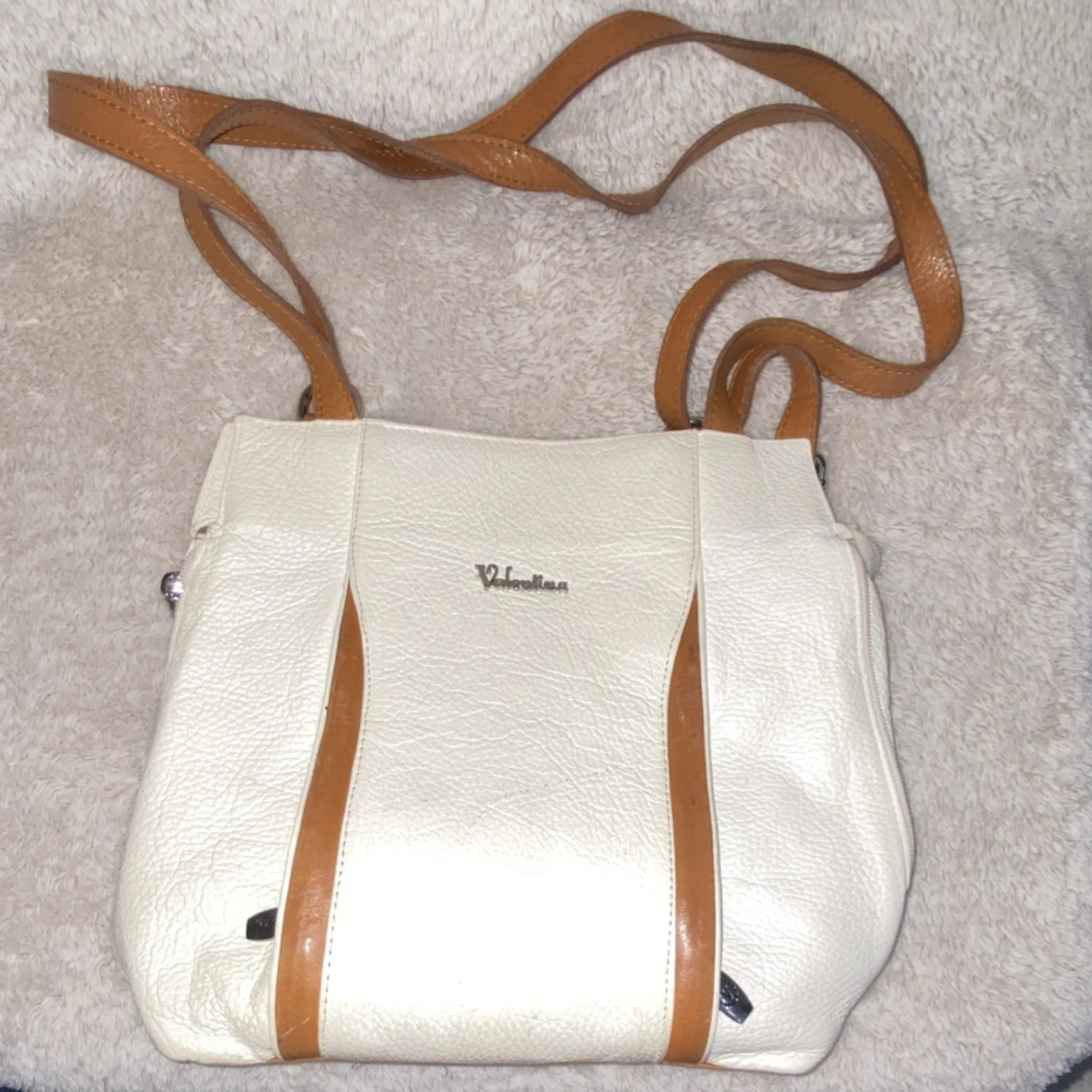 White Bags & Handbags Valentina Leather Exterior for Women 