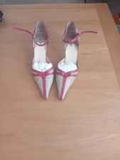 Paul Smith Women?s Shoes ? Beige with Red Trim ? Size 37 ? 3? Heel ? Box & Dust