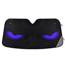 Windshield Sun Shade - Foldable Car Front Window 53 x 23.5 in Blue Evil Eyes