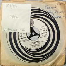 Black Sabbath Paranoid Vinyl Record 7" VG+/VG 6059010