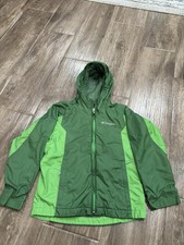 Columbia Boys Size 6-7 Windbreaker Coat Pockets Green