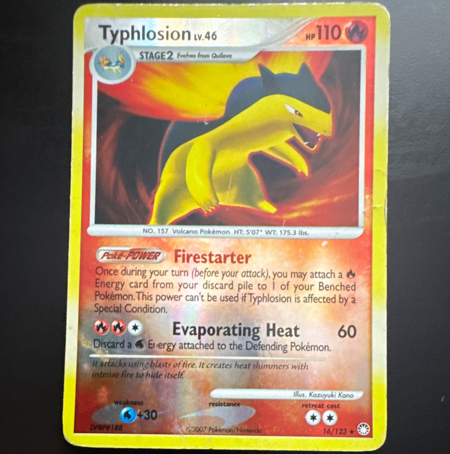 Typhlosion - Mysterious Treasures 16/123 Reverse Holo Rare EN 2007 Pokemon MP/HP