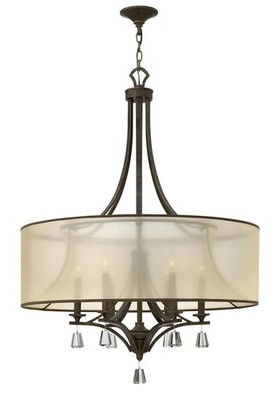 Fredrick Ramond Mime 6 Light Foyer 1 Tier, FRENCH BRONZE- FR45608FBZ