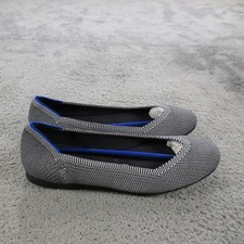 Rothy's The Flat Shoes Womens Size 7 Gray Flecked Knit Ballet Flats Washable